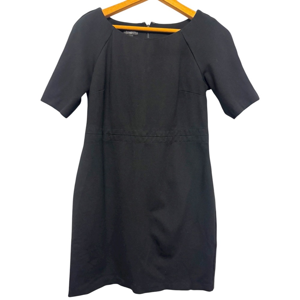 Talbots Petitesโ Black Short Sleeve Sheath Dress Size 6P